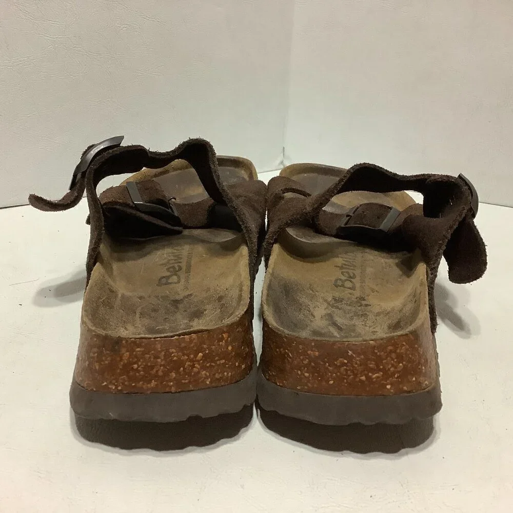 Betula Birkenstock Brown Suede Leather Arizona Sandals Size 245 Narrow Width - Picture 9 of 13